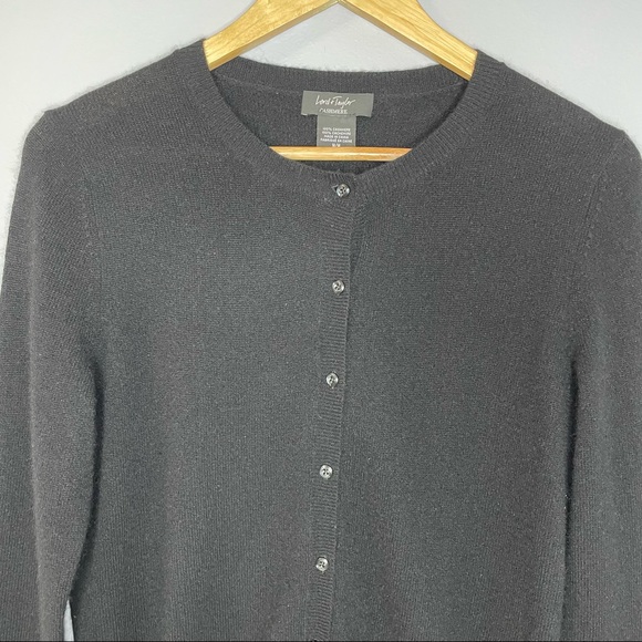 Lord and Taylor Black Cashmere Cardigan - Picture 3 of 8